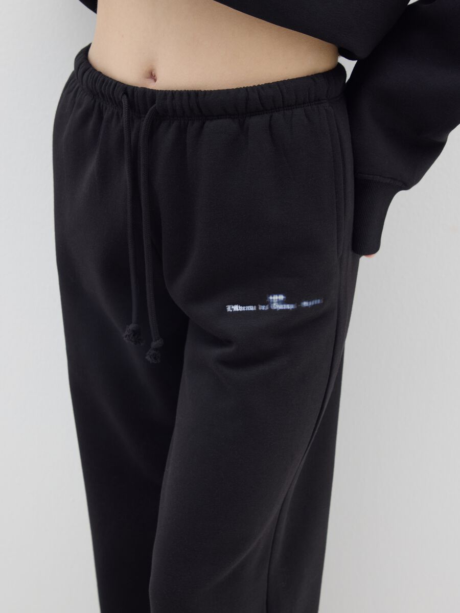Pantaloni in misto cotone neri regular fit_3
