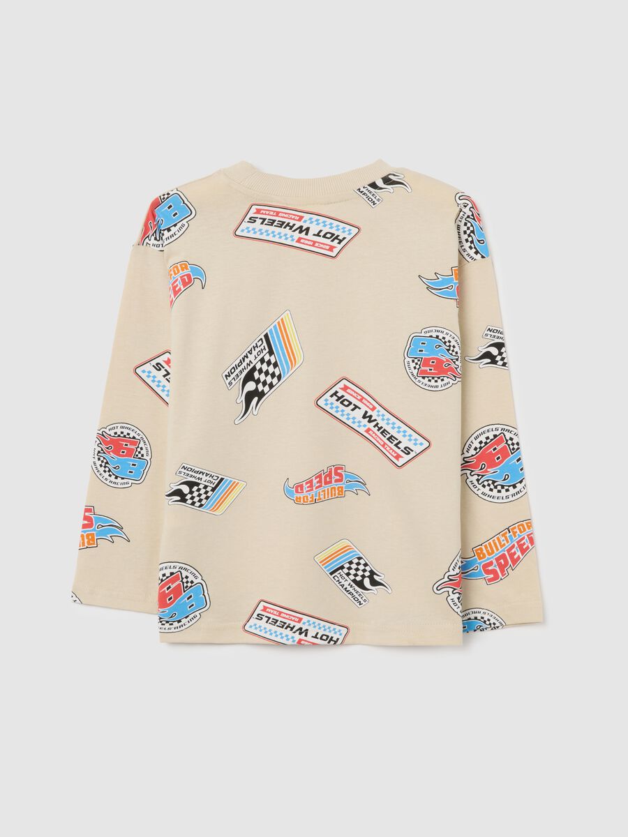 Children's beige pure cotton regular fit T-shirt_1
