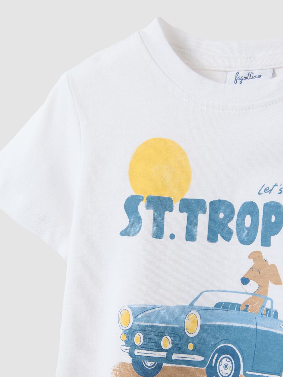 White pure cotton boys&rsquo; regular-fit T-shirt with print_3