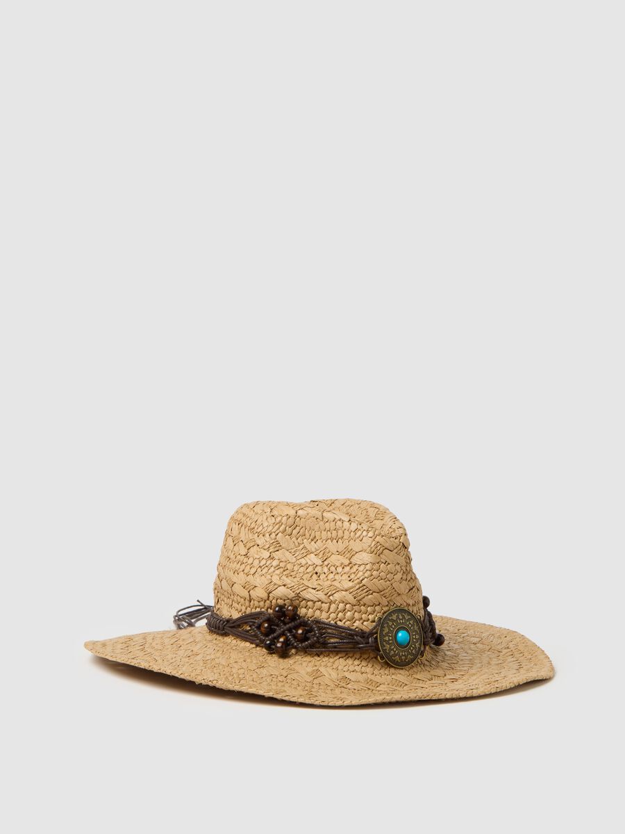 Women's hat in pure beige paper_0