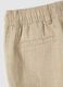 Children's Regular Fit Beige Striped Linen Blend Trousers_3