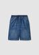Boys&rsquo; blue denim cotton-blend straight-fit shorts with pockets_3