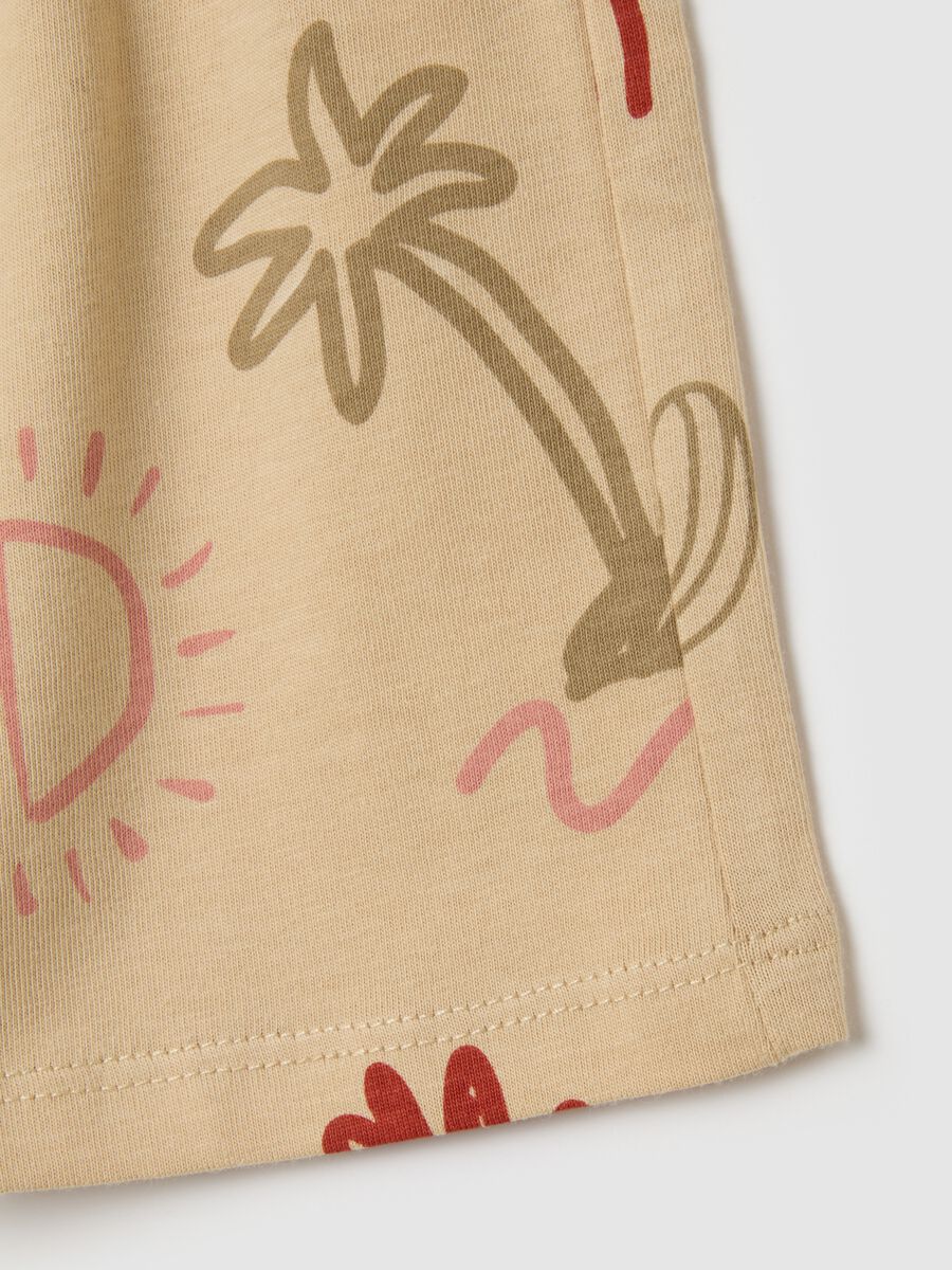 Pantaloncini da bambino in puro cotone beige regular fit_3