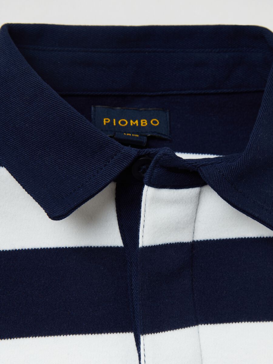Polo in cotone con fantasia a righe_5