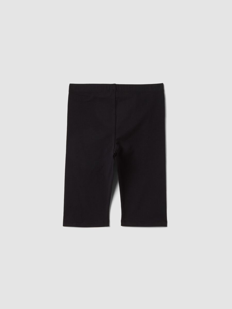 Shorts da ciclista skinny neri in cotone elasticizzato da ragazza_1