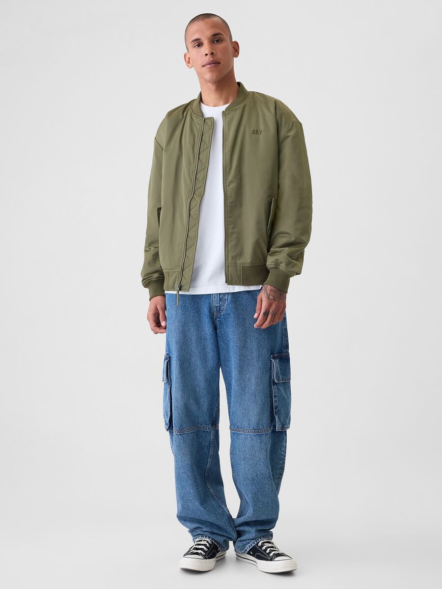 Bomber full-zip con ricamo logo_0