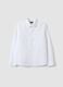 White pure cotton Oxford shirt with classic collar for boys_3