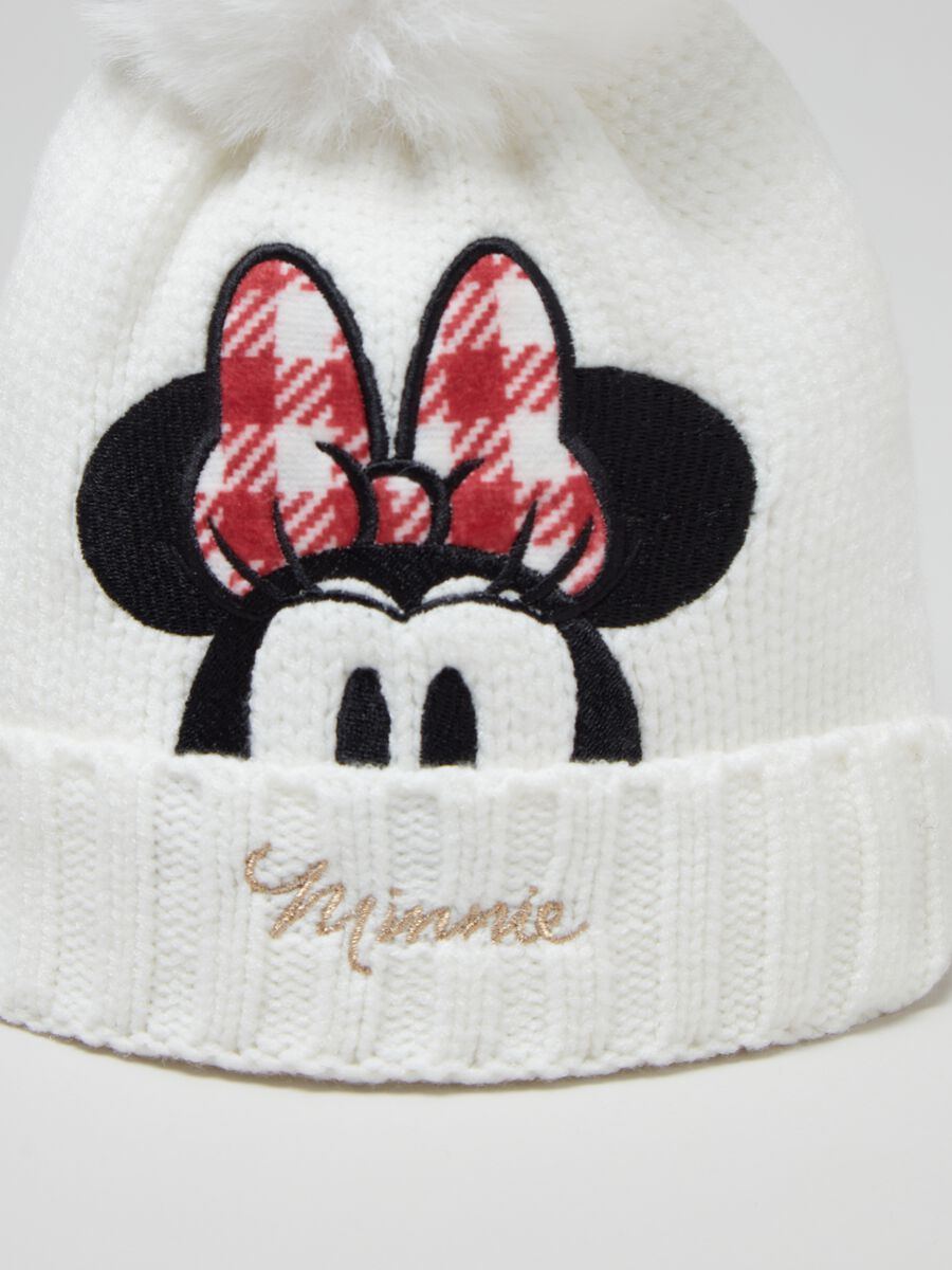 Berretto con pon pon e ricamo Minnie_2