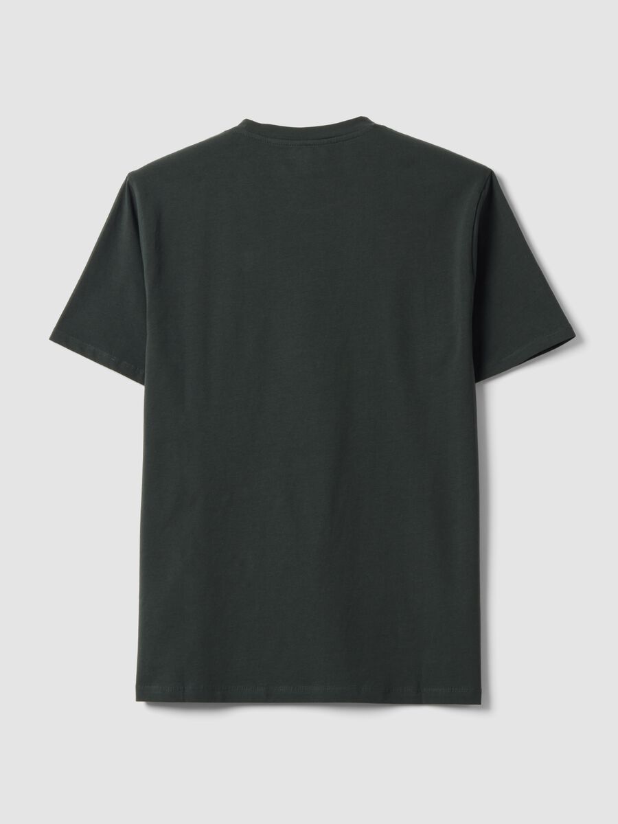 T-shirt verde in cotone organico a maniche corte slim fit_1