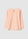 Orange long-sleeved girl's t-shirt in pure cotton regular fit_1