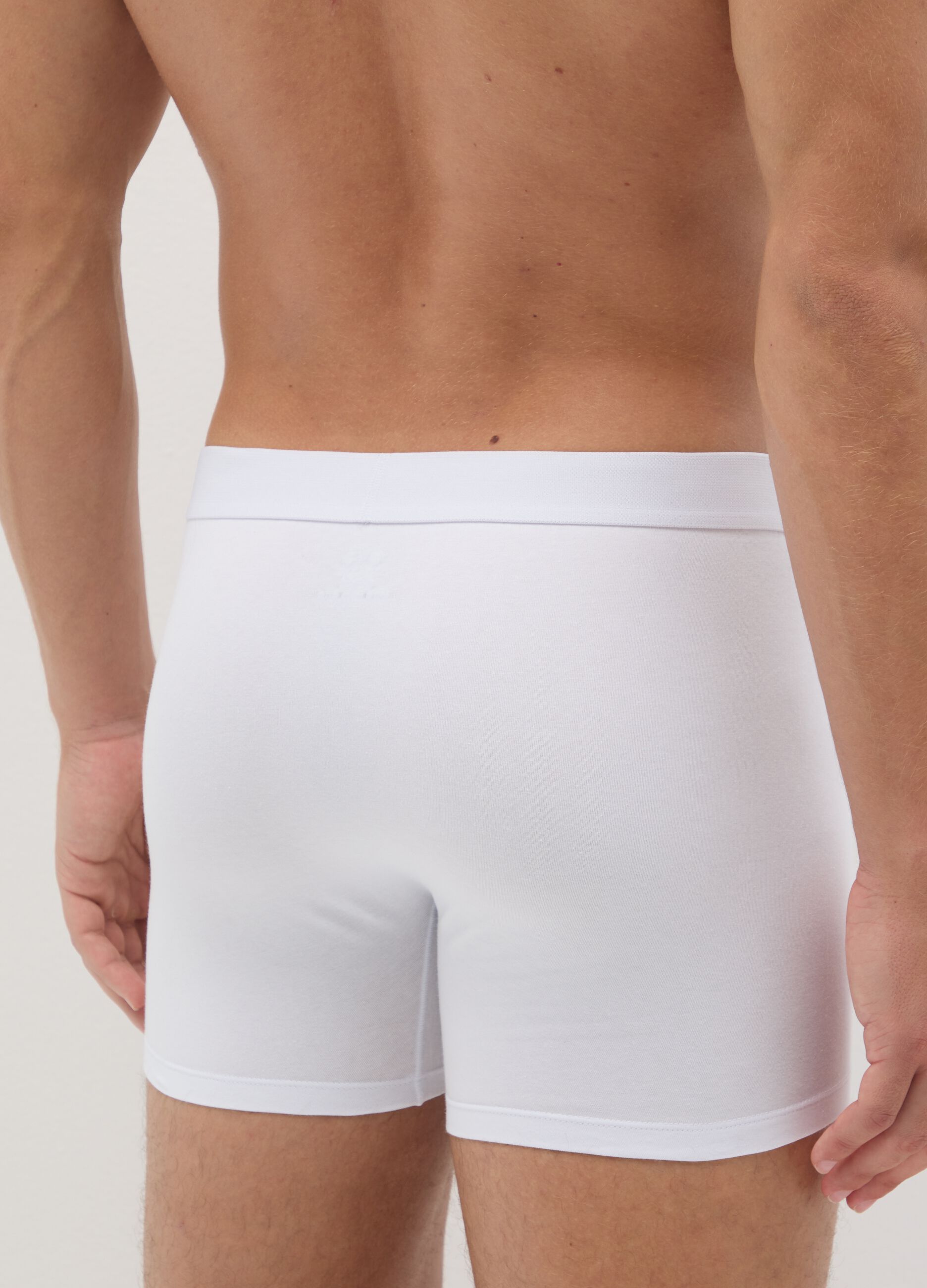 Regular Fit White Cotton Stretch Boxer Two-Pack Set