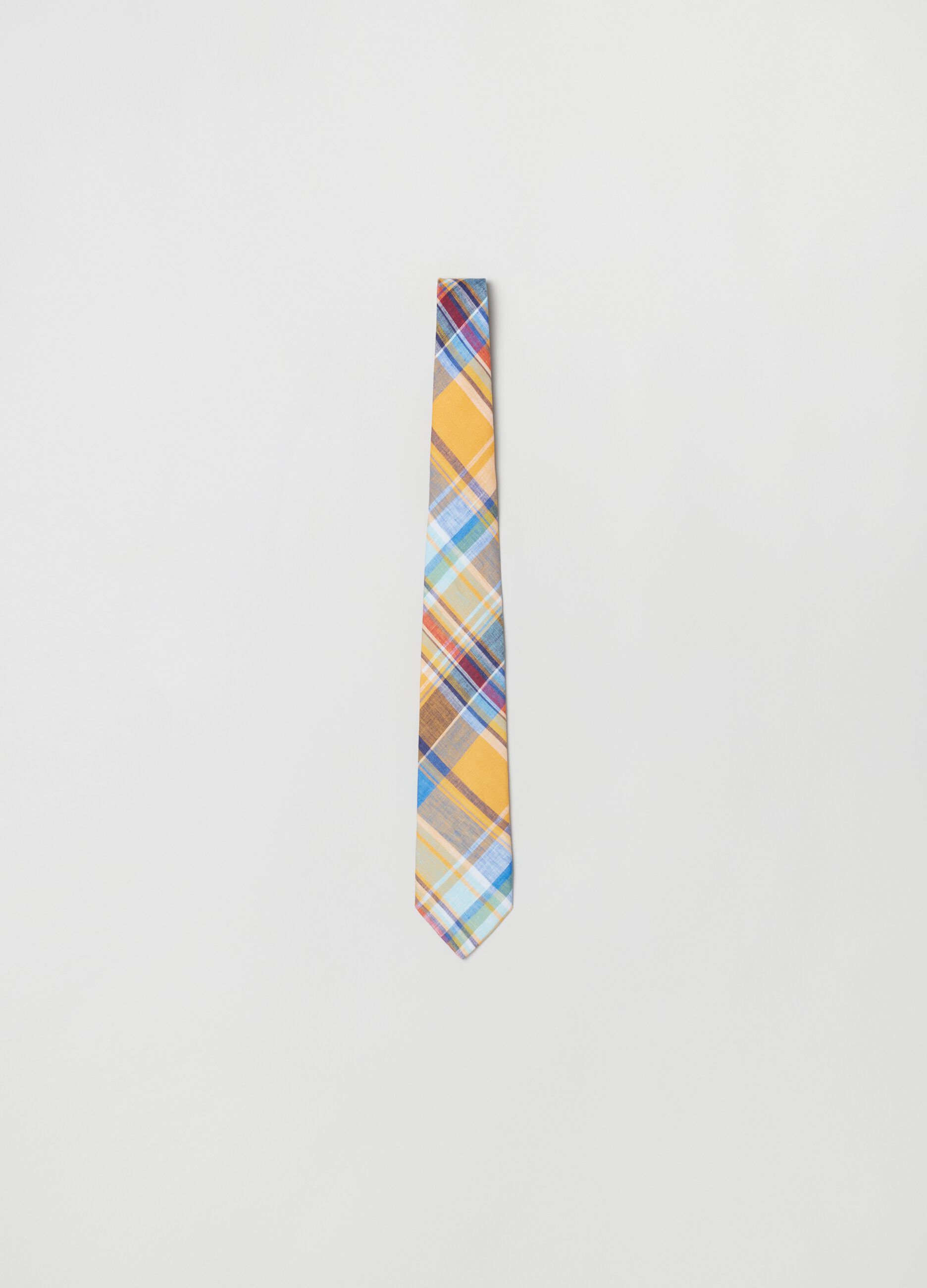 Cravatta in lino con fantasia check_0