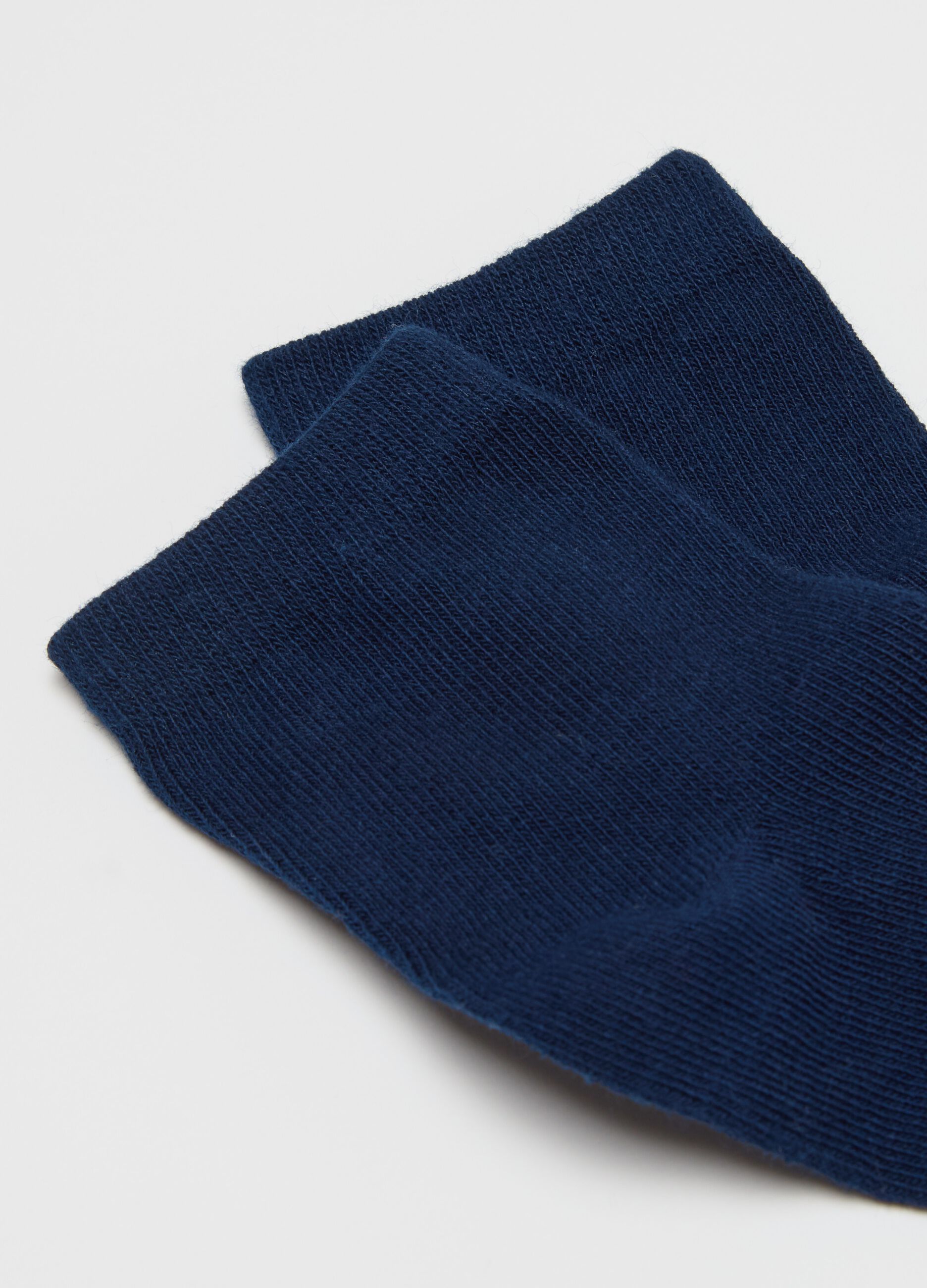 Five-pair pack short socks in stretch cotton
