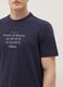 T-shirt blu in puro cotone con stampa frontale regular fit_2
