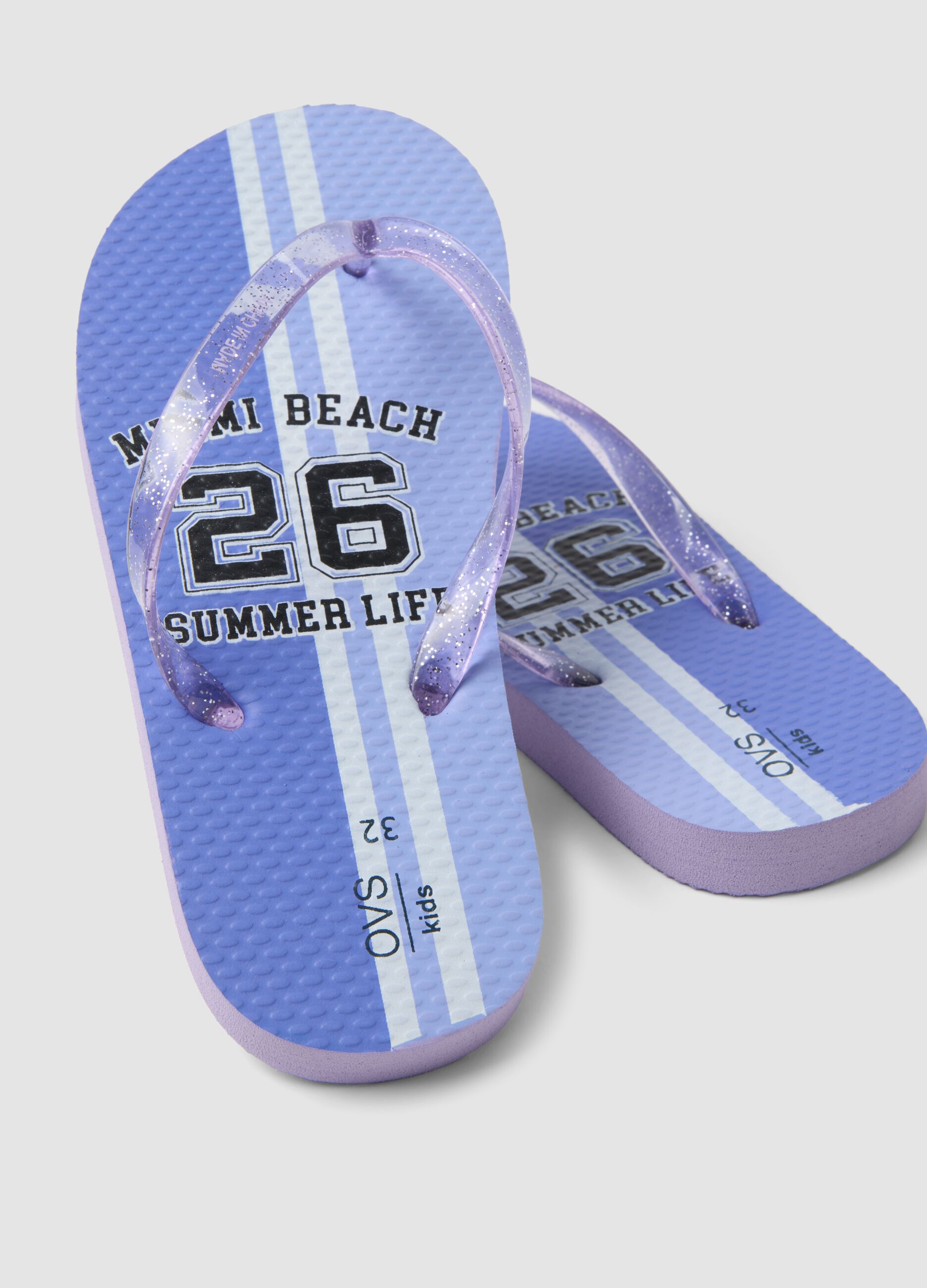 Purple beach flip-flops