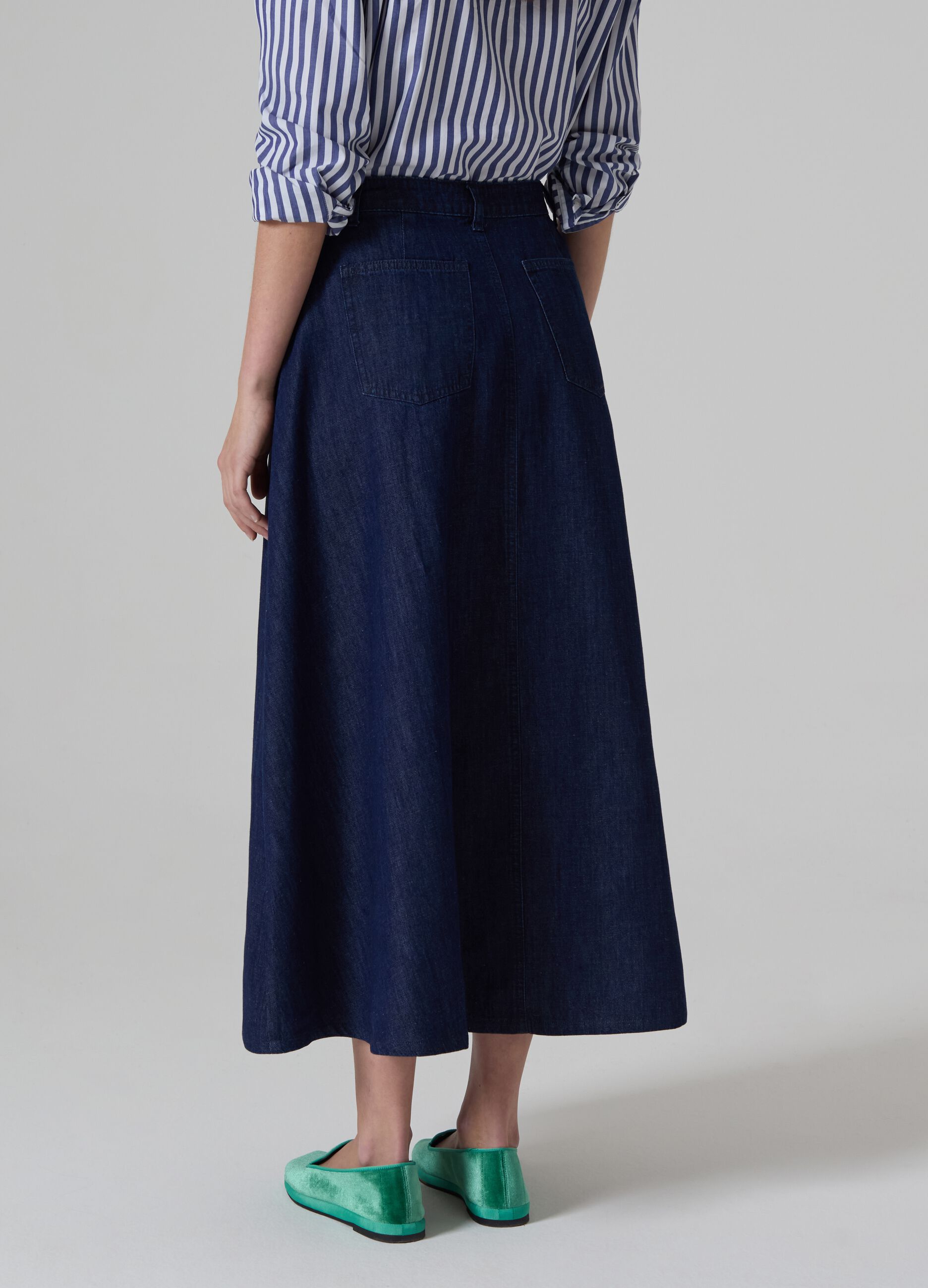 Full midi skirt in denim