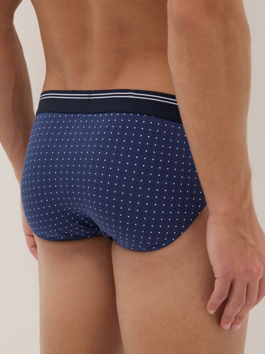 Tripack slip multicolor a pois in cotone elasticizzato regular fit_2