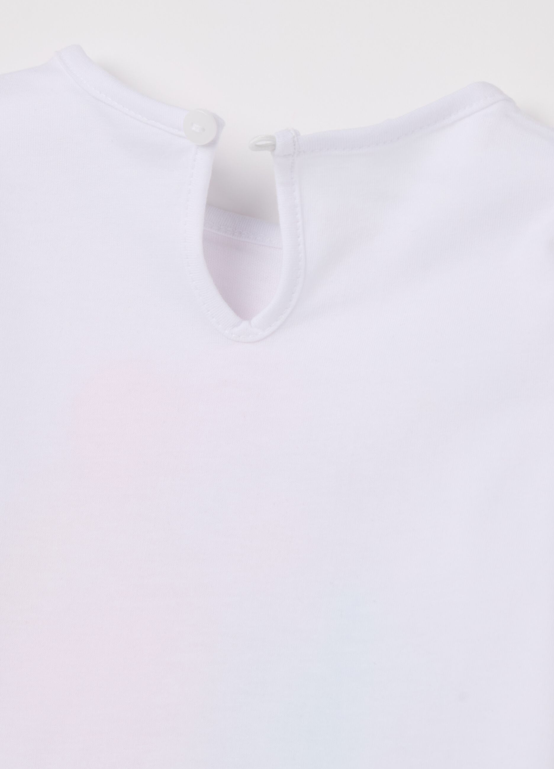 Long-sleeved T-shirt with glitter ice cream print