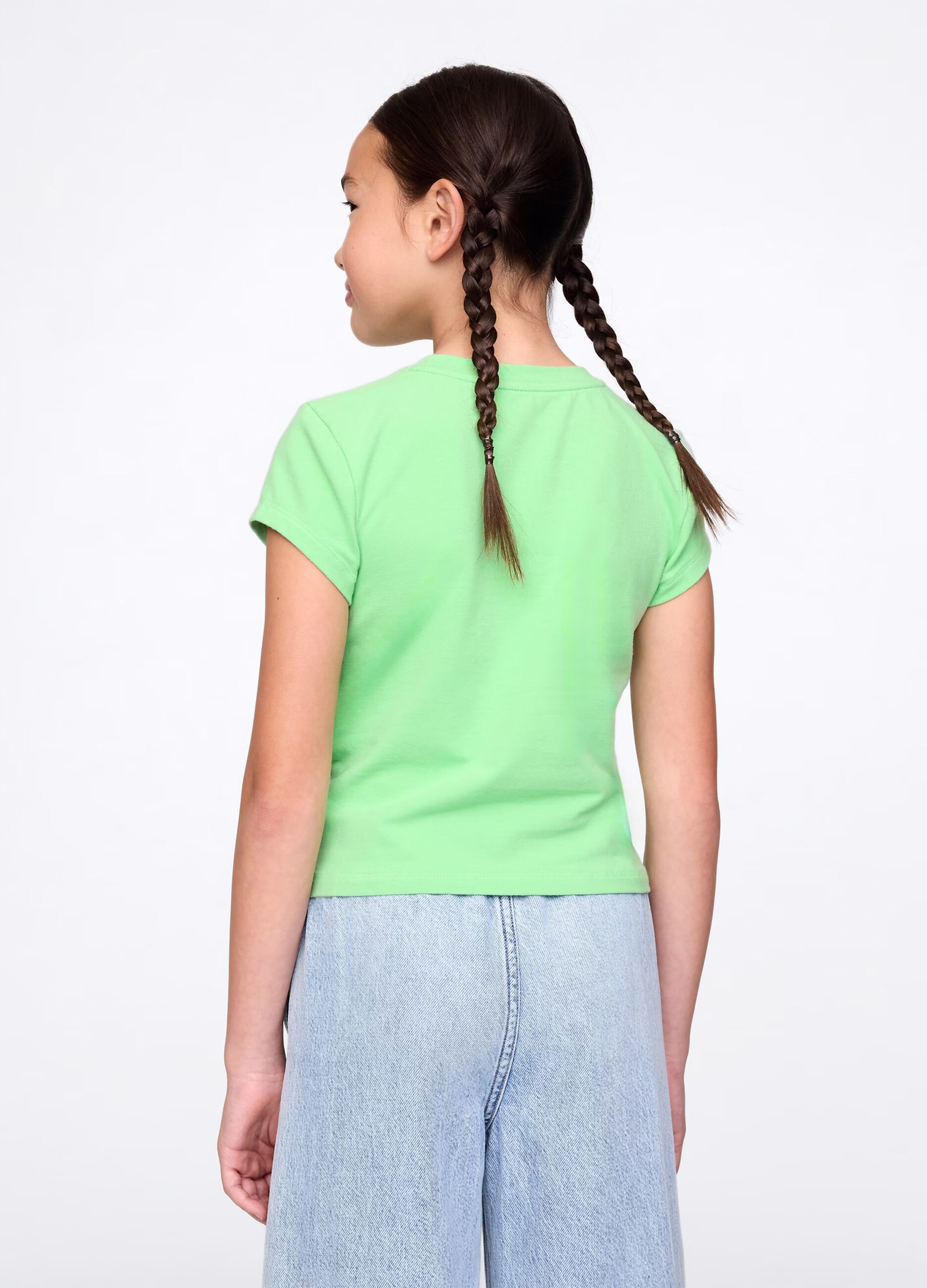 Green stretch cotton T-shirt