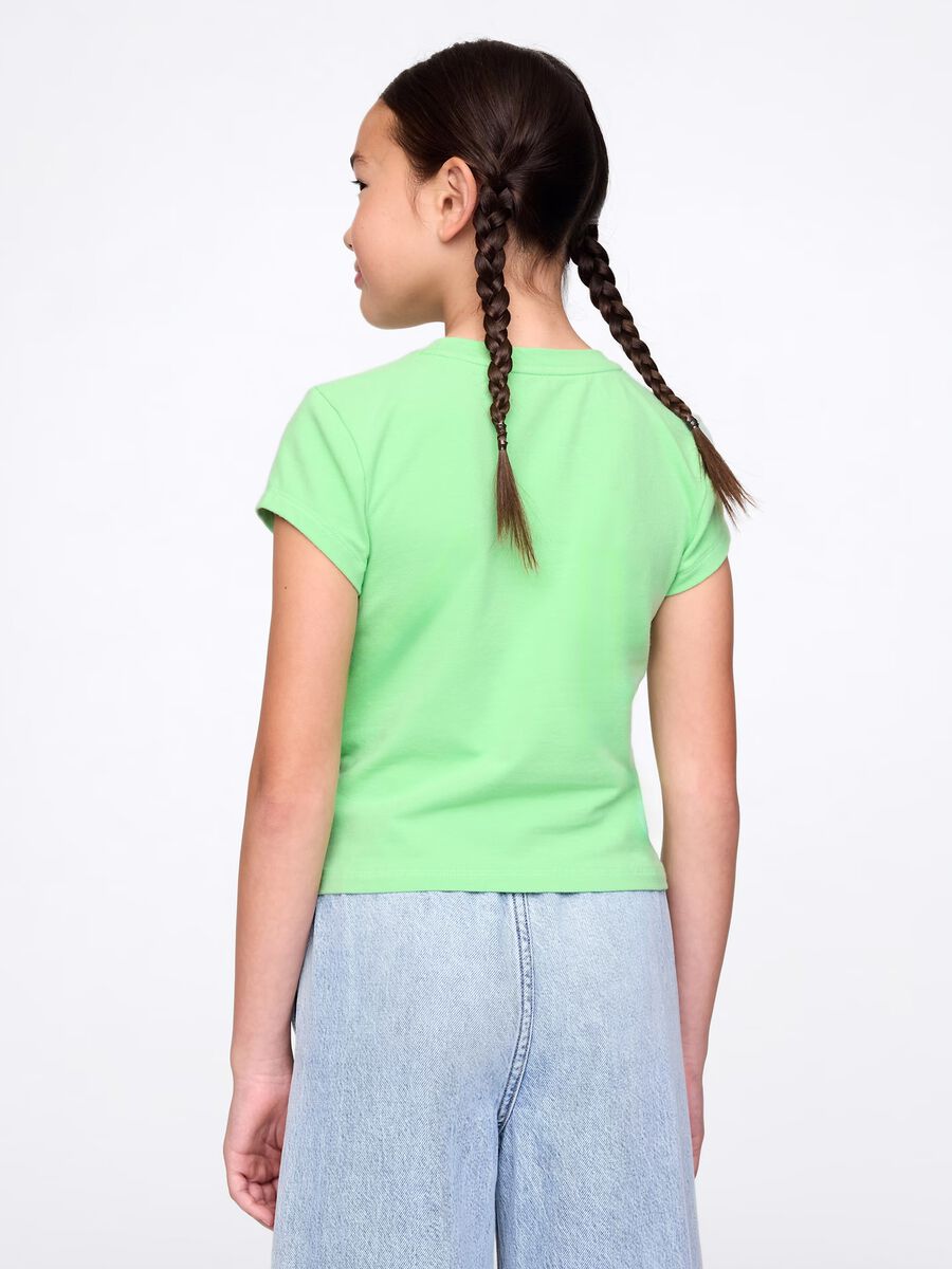 Green stretch cotton T-shirt_1