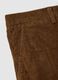 Brown regular fit stretch cotton trousers_5