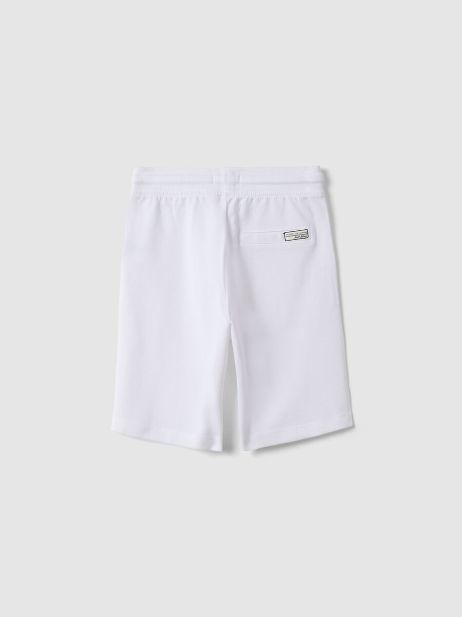 Shorts in puro cotone bianchi da bambino regular fit_1