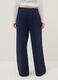 Blue wide leg trousers in stretch modal blend_2