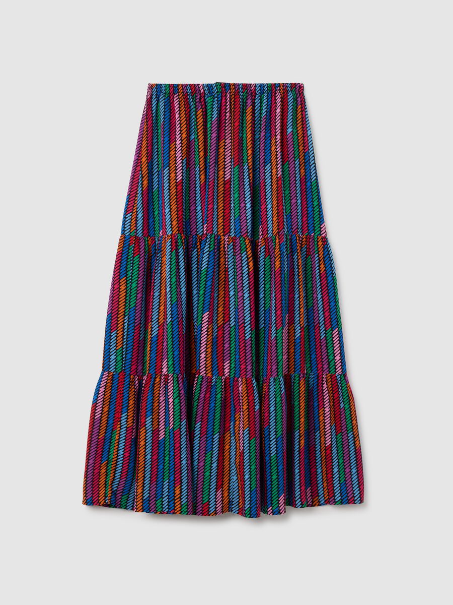 Women's Long Skirt in Multicolour Viscose Regular Fit_0