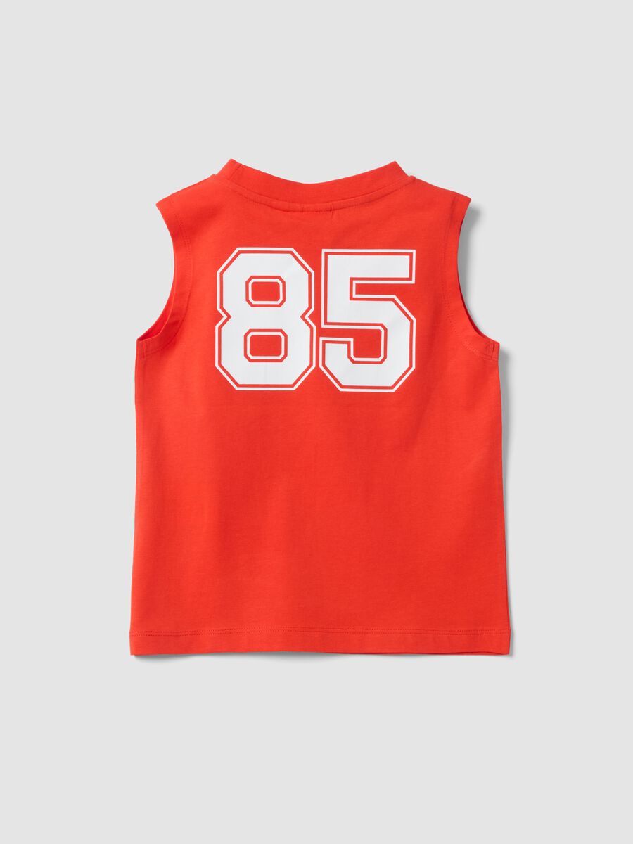 Canotta rossa in puro cotone con stampa Super Mario Bros per bambino_1