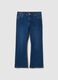 Blue stretch cotton flare jeans_4
