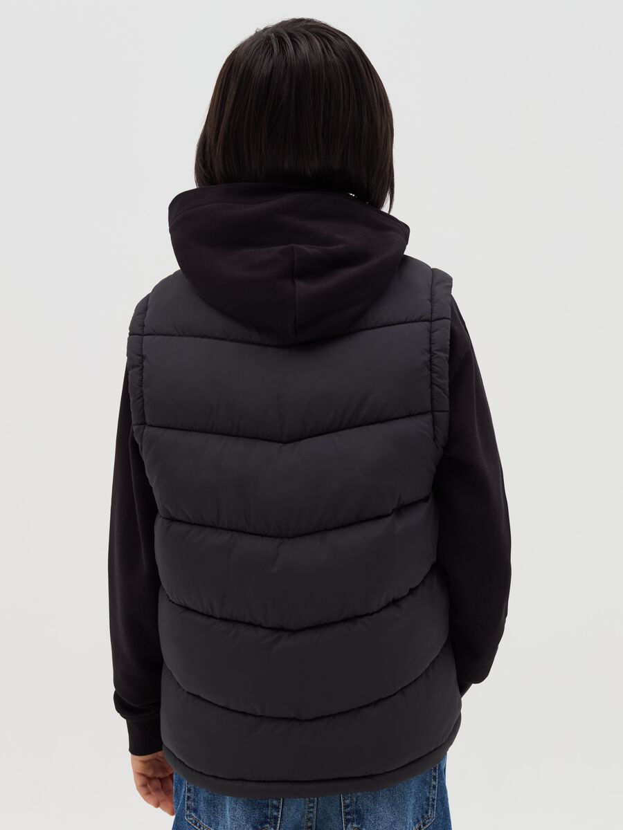 Full-zip quilted gilet with ripstop weave_2