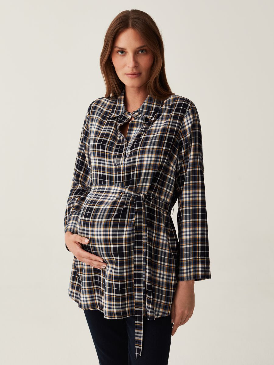 Camicia premaman in flanella check_0