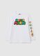 White pure cotton child's T-shirt, regular fit with characters_0