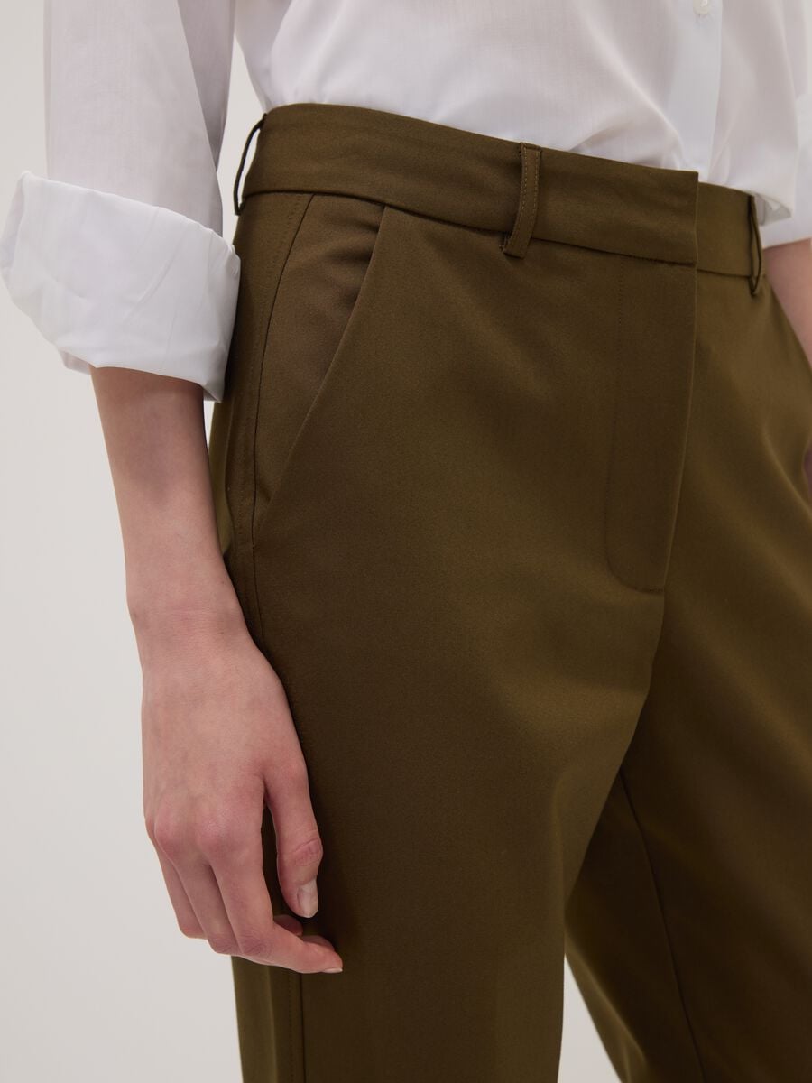Pantaloni verdi in cotone elasticizzato slim_3