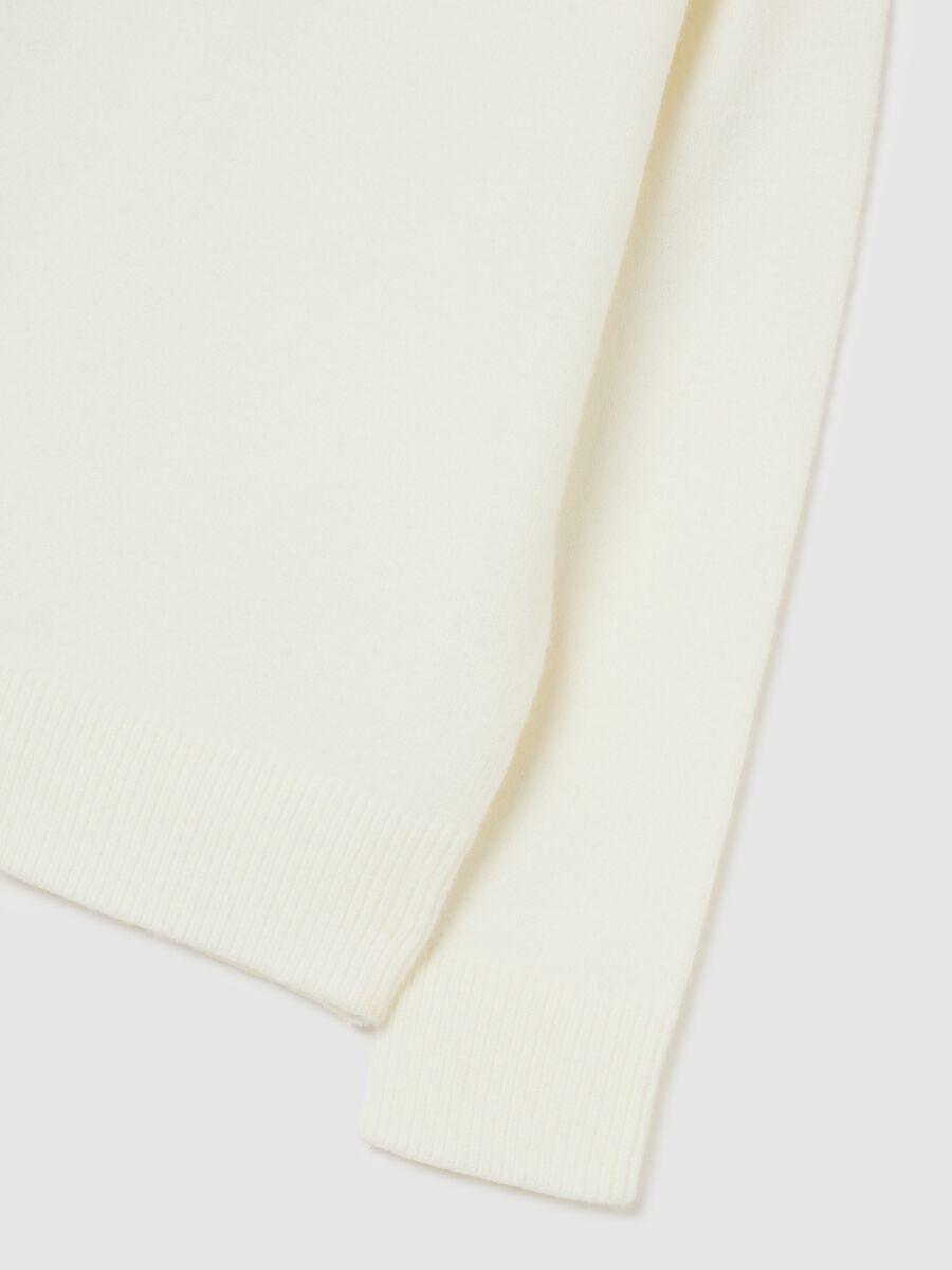 Maglione a collo alto bianco da bambino regular fit_3