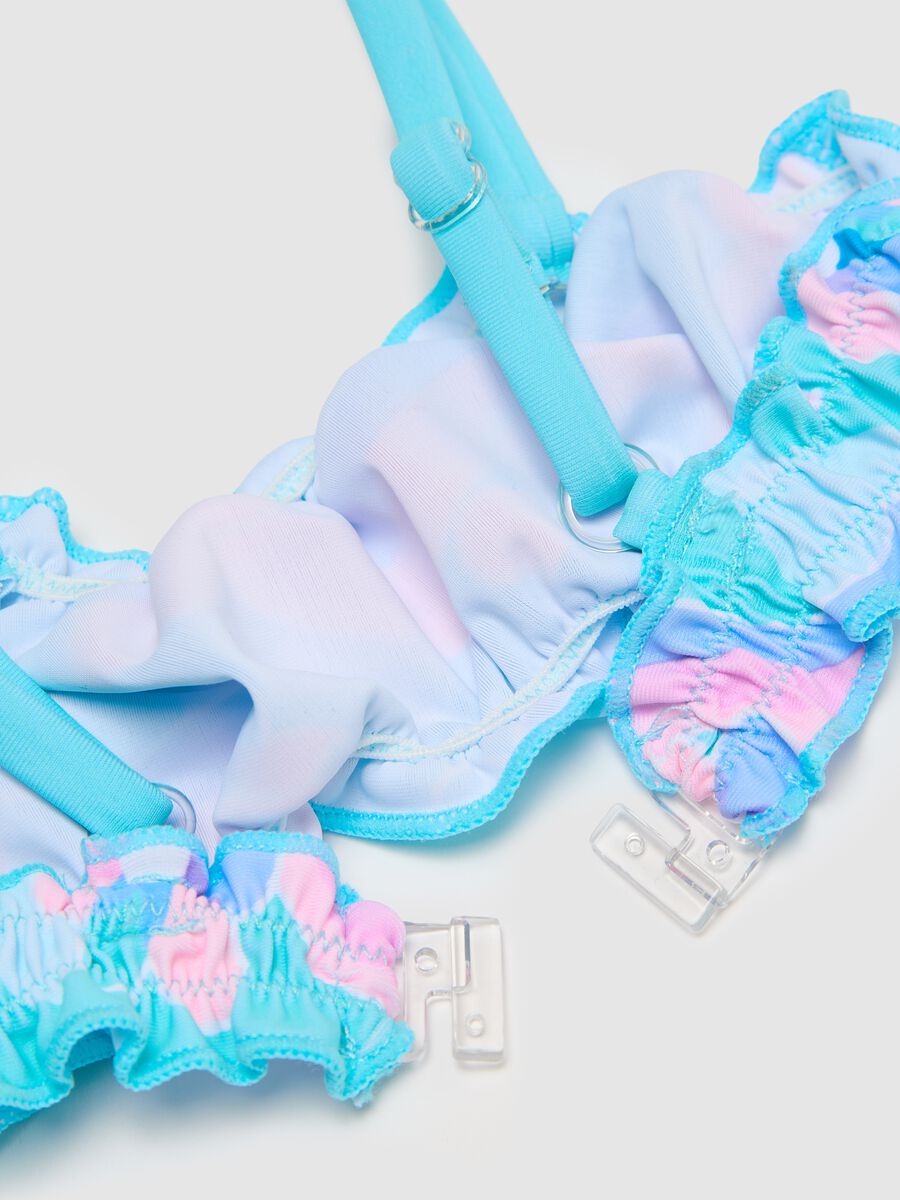 Girls’ bikini in multicoloured stretch fabric with print_2