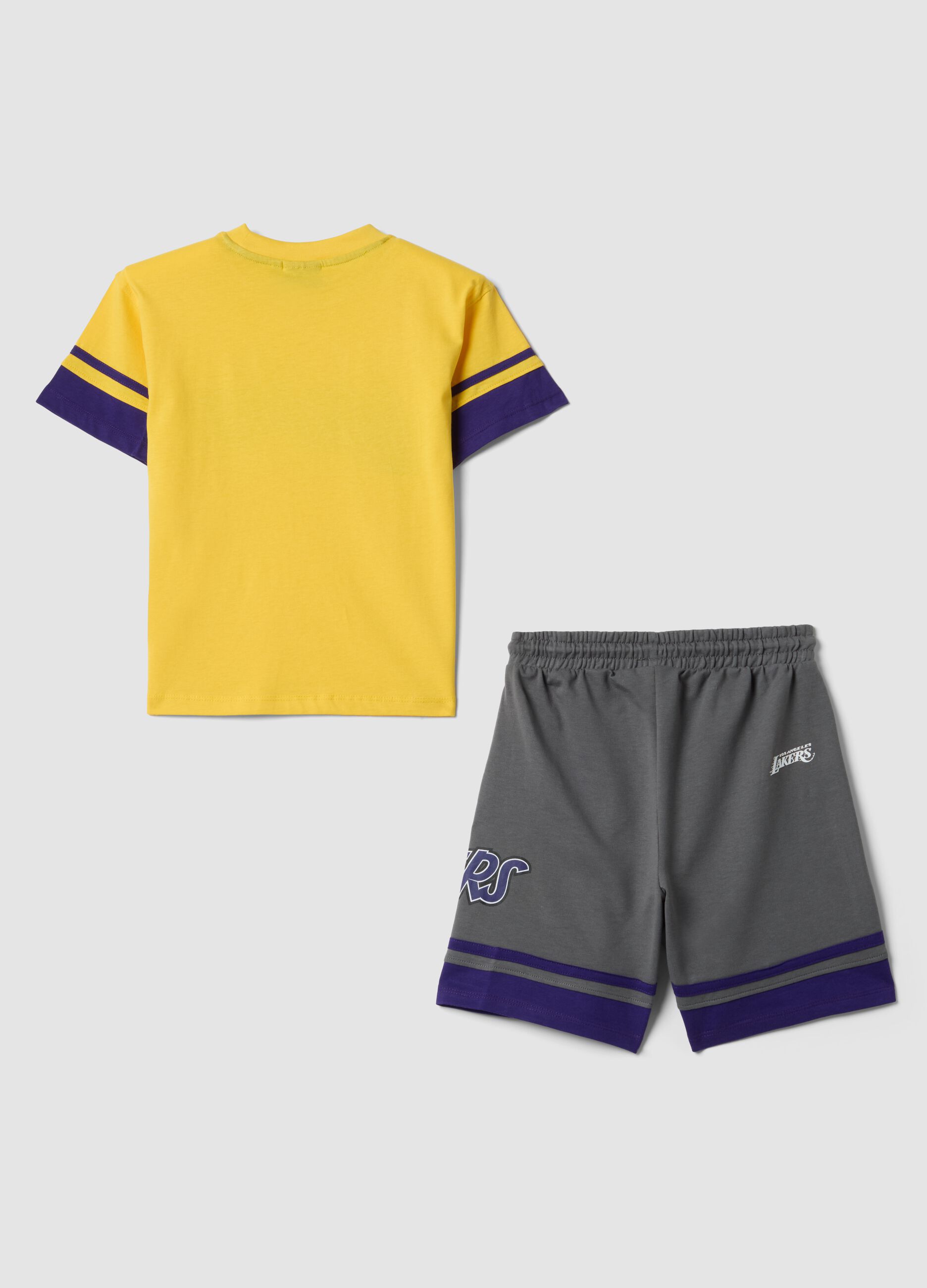 Yellow pure cotton set with T-shirt and shorts