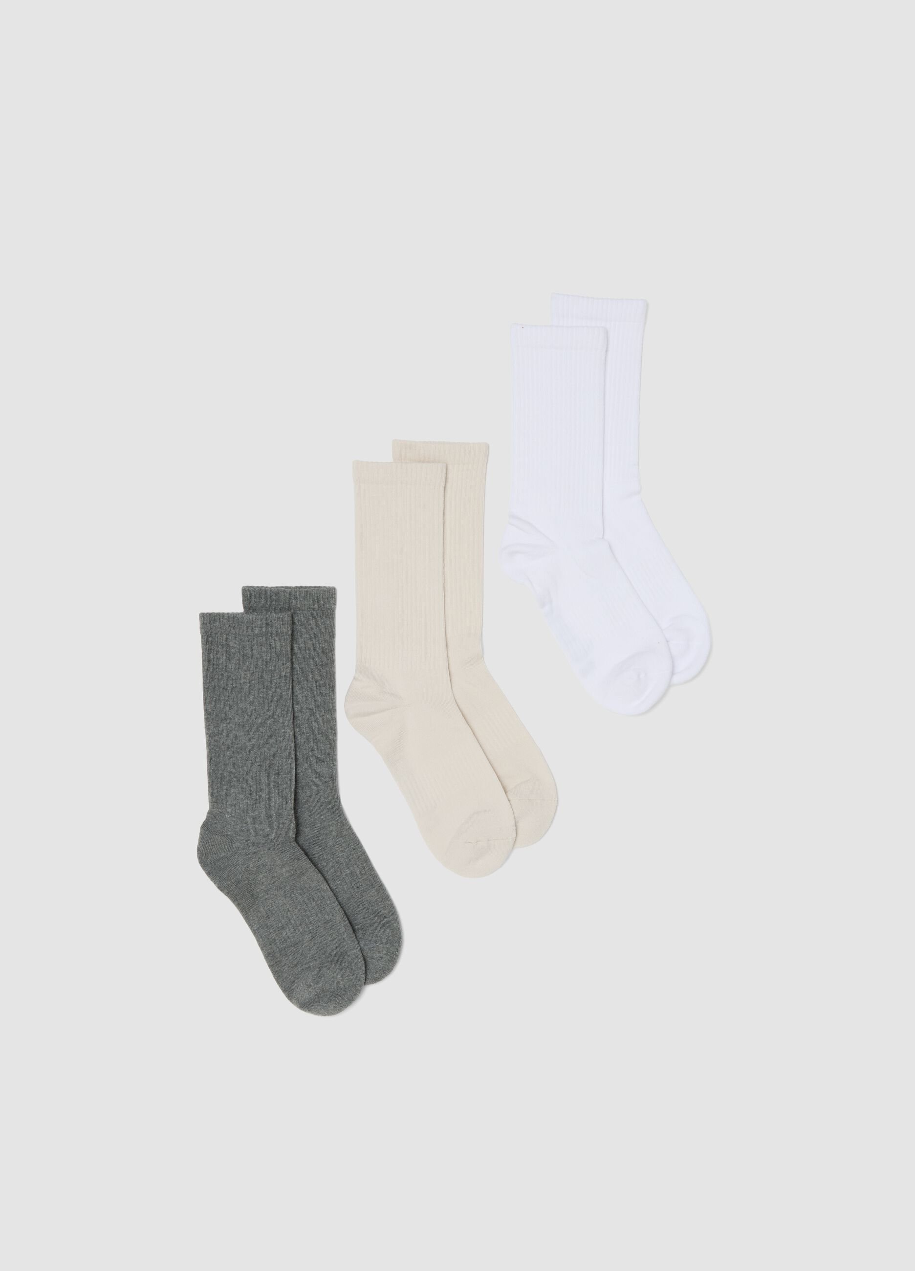 Three-pack of multicolour stretch-cotton sports socks