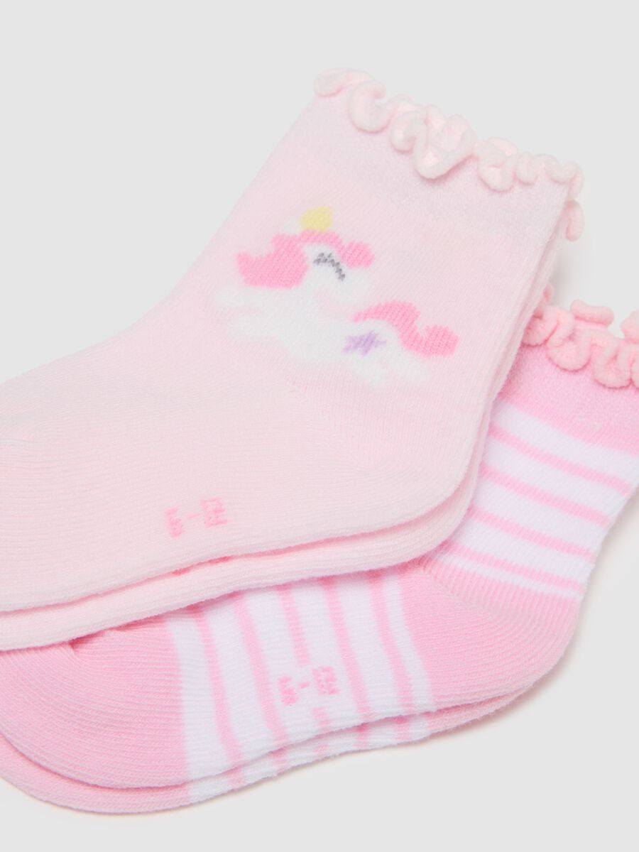Three-pack of short elasticated cotton socks in multicolour for babies_2