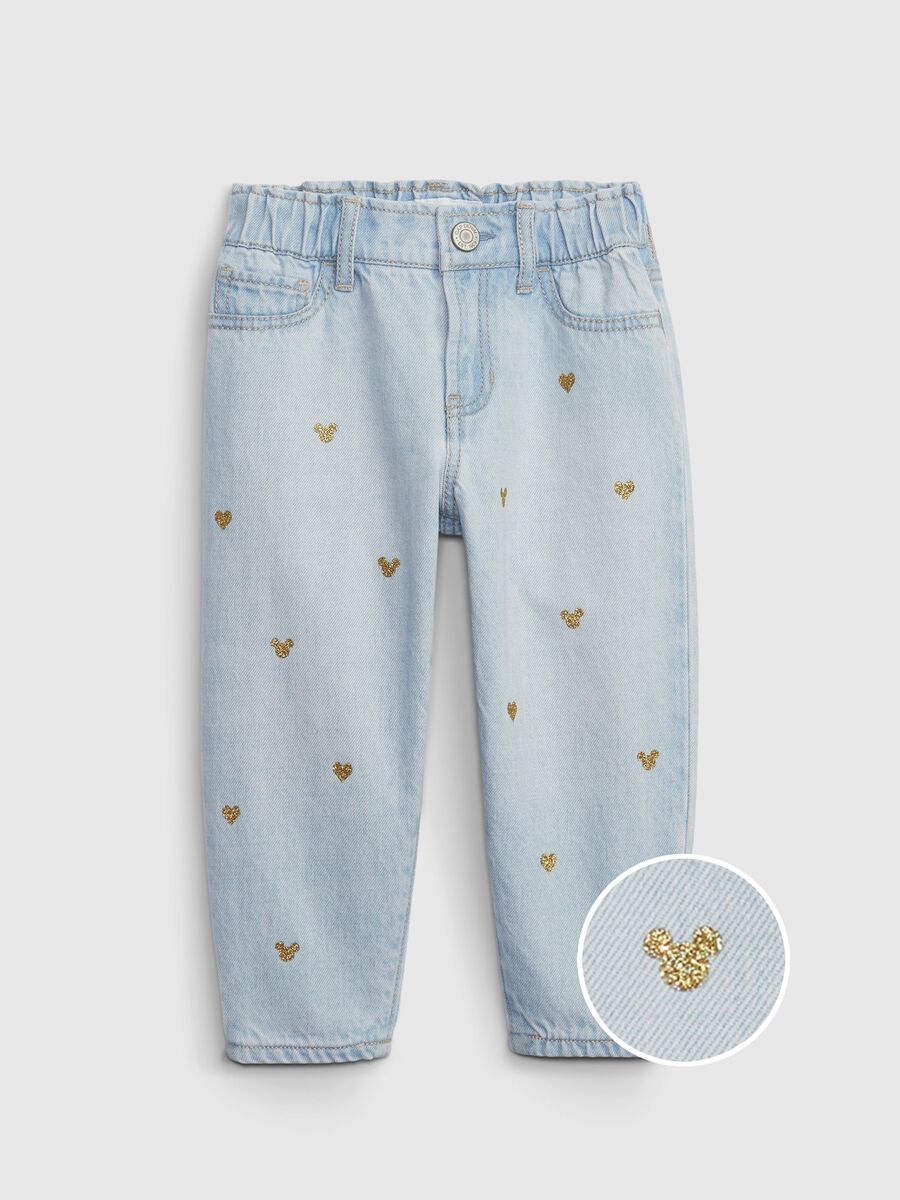 Jeans barrel stampa glitterata Disney Minnie _0