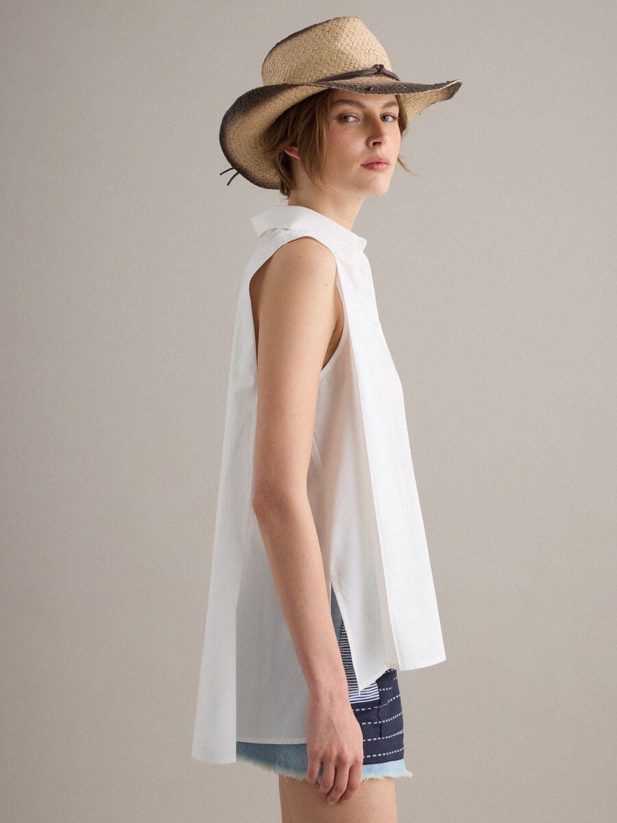 White pure-cotton shirt with classic collar_0