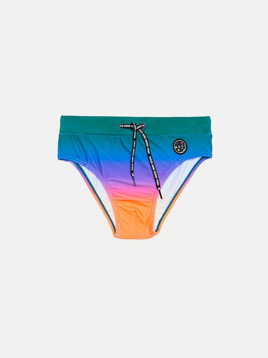 Degradé swim briefs with print_0