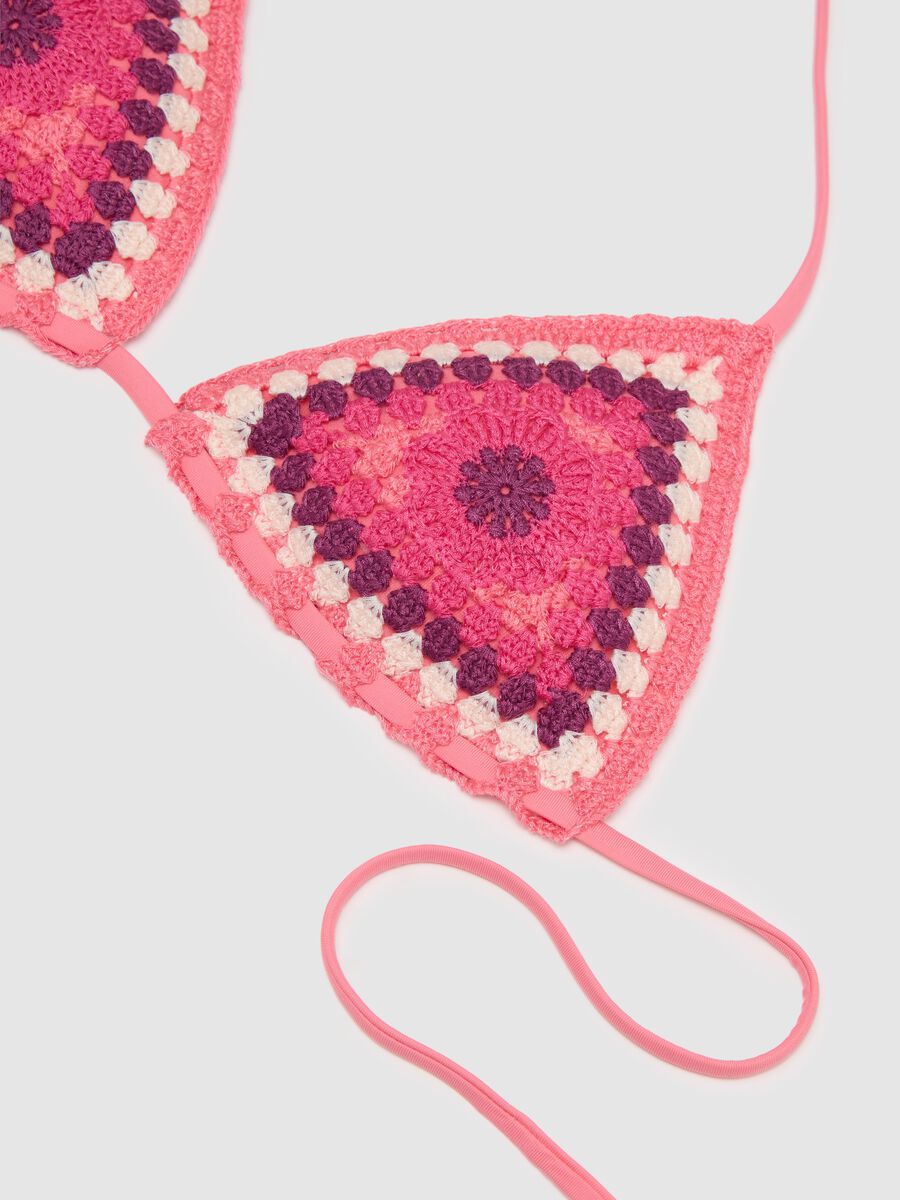 Women's multicolour bikini top with ties_5