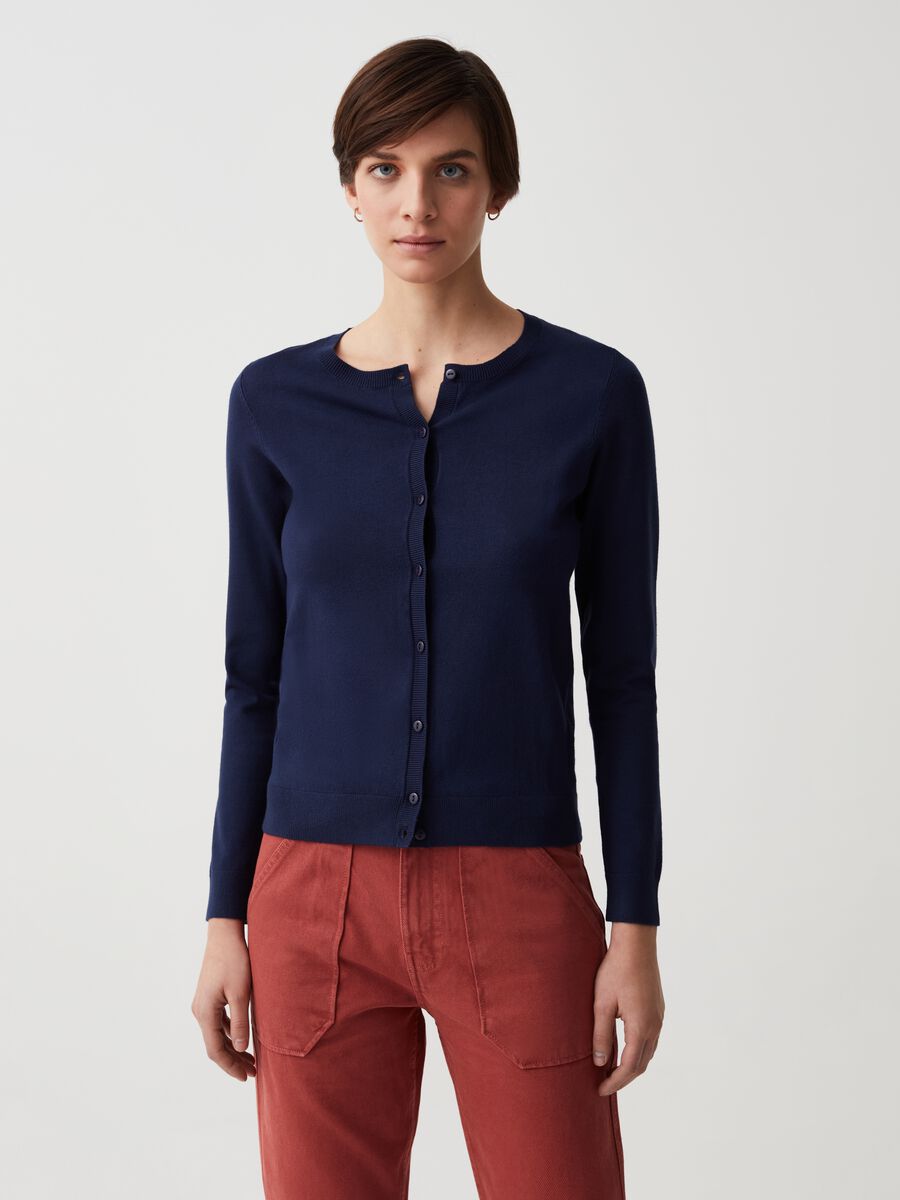 Cardigan with round neckline_0