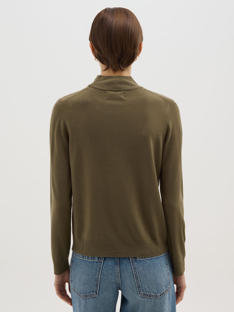 Pullover a collo alto verde regular fit_2