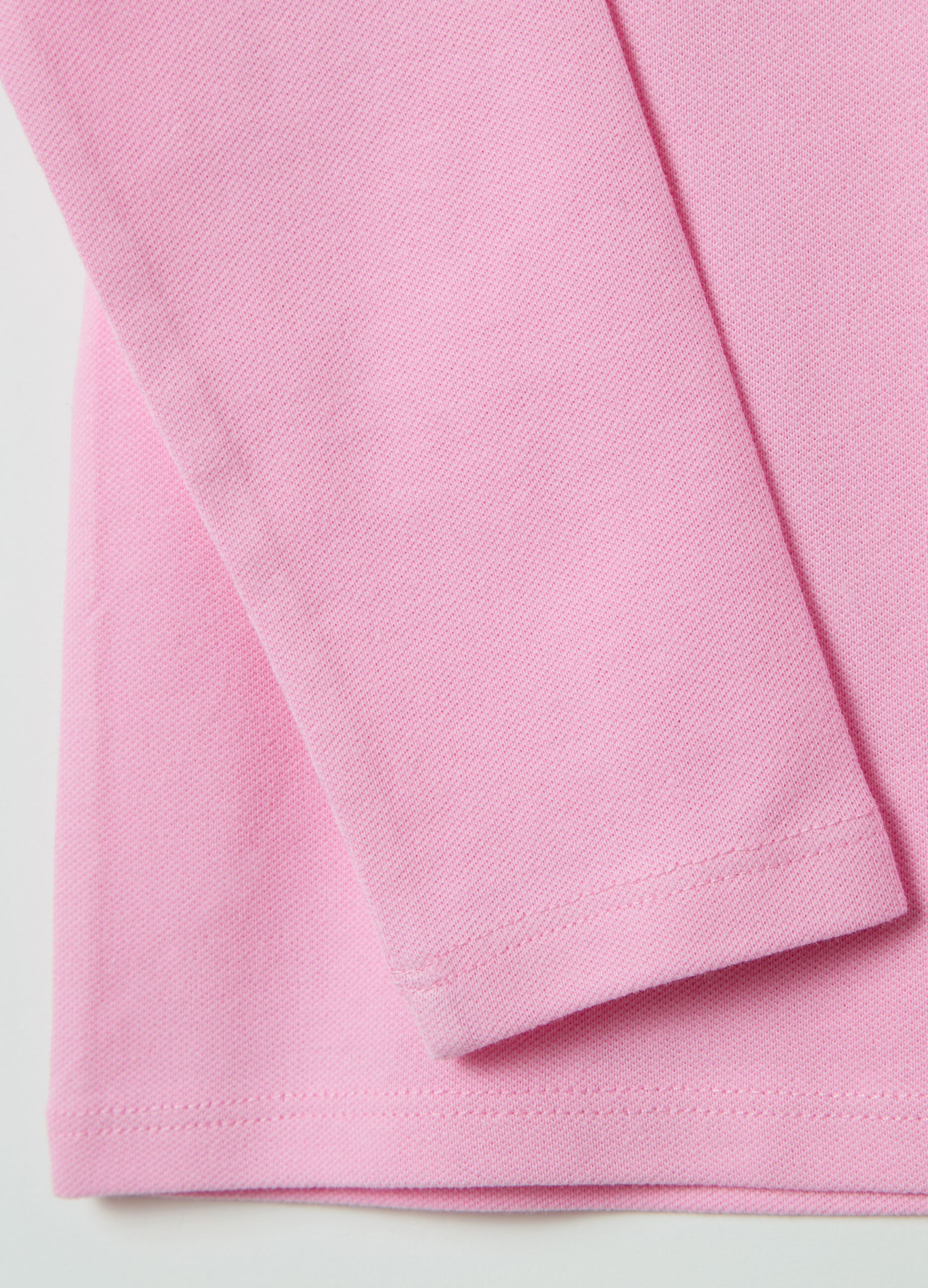 Long-sleeved polo shirt with glitter buttons