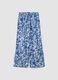 Pantaloni blu e bianchi in cotone organico con stampa floreale_0