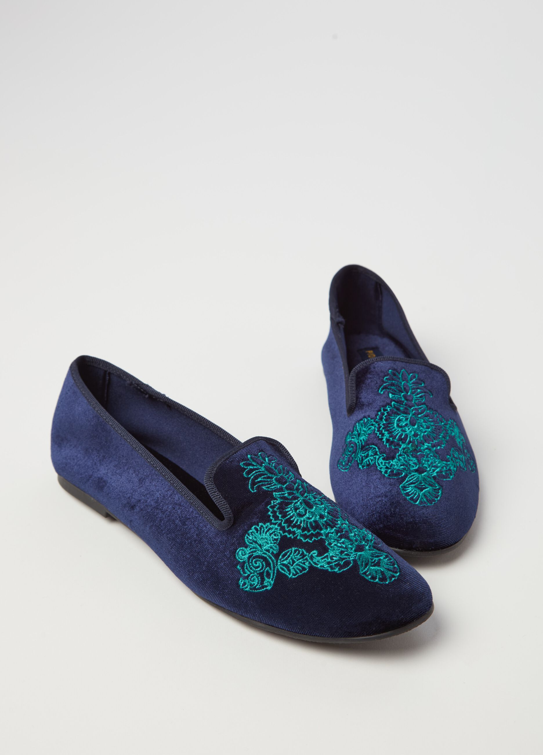 Scarpa friulana in velluto con ricamo PIOMBO da Donna OVS