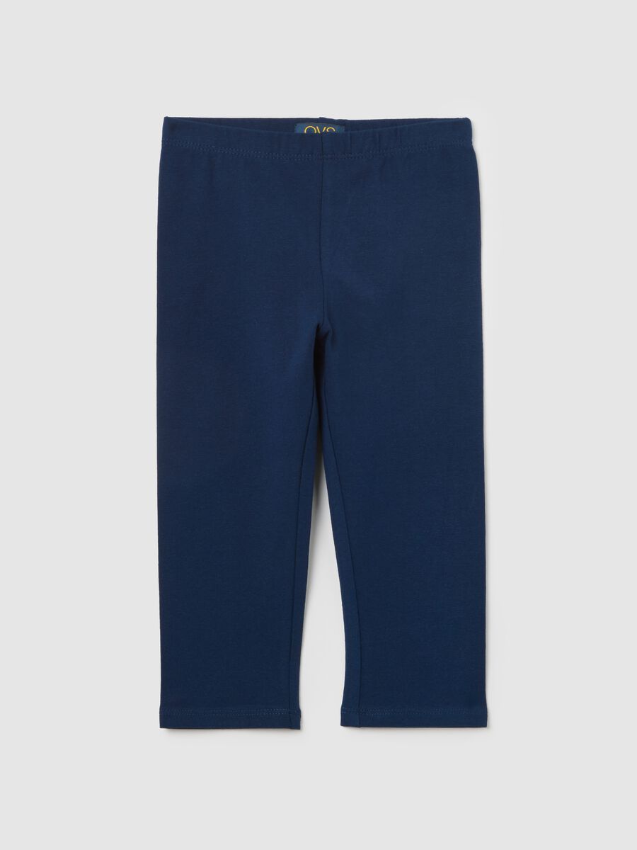 Blue stretch cotton leggings OVS Kids_0