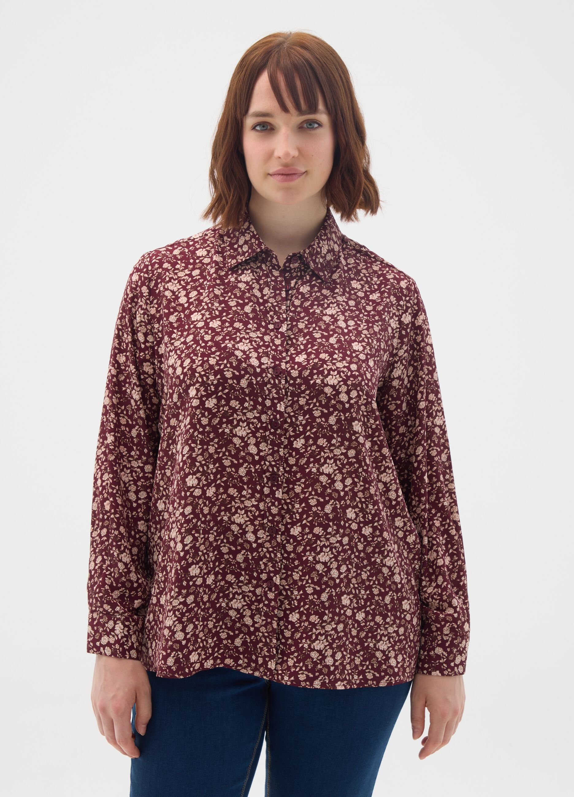 Multicolour mixed fabric regular fit shirt